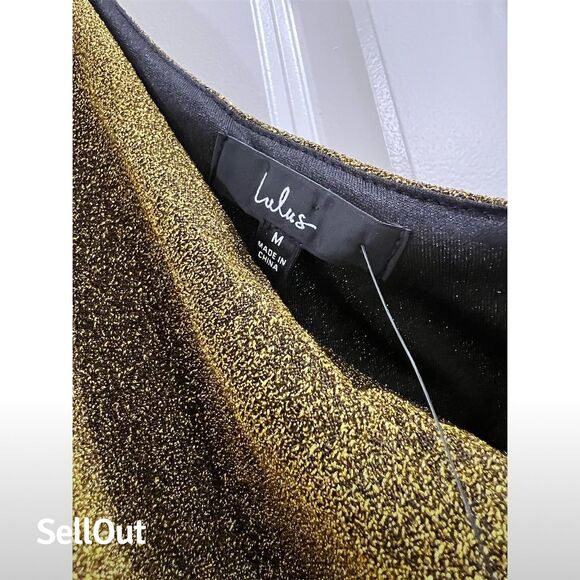 Lulus Women's Gold One-Shoulder Mini Dress Size M Party Cocktail - Picture 3 of 5